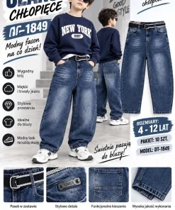 Spodnie JEANSY DZIECIĘCE, size 4-12lat,paczka 10szt,1kolor