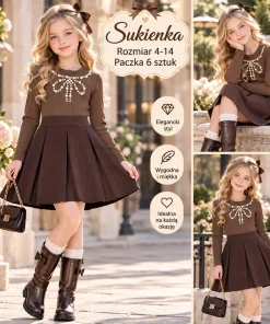 Sukienki DZIECIĘCA,size 4-14lat,paczka 6szt,1kolor