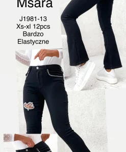 Jeansy Damskie,size xs-xl,Paczka 12szt ,1kolor