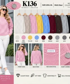 Swetry damskie ,size s/m-l/xl,Paczka 10szt ,mix kolor
