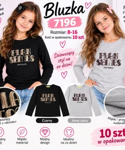 Bluzki DZIECIĘCA,size 8-16lat,Paczka 10szt ,mix kolor