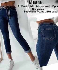 Jeansy Damskie,size xs-xl,Paczka 10szt ,1 kolor