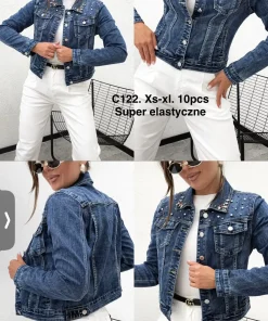 Kurtki Jeansowe Damskie,size xs-xl,Paczka 10szt ,1kolor