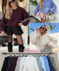 Swetry Damskie WŁOSKA,Size uni,paczka 6szt, mix kolor
