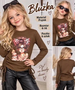 Bluzki DZIECIĘCE, size 4-14lat,paczka 6szt,1 kolor