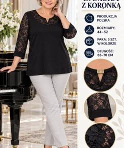 Bluzki Damskie ,Size 44-52,paczka 5szt, 1kolor