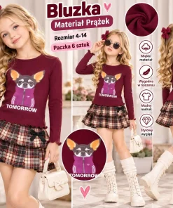 Bluzki DZIECIĘCE,size 4-14lat,Paczka 6szt,1kolor