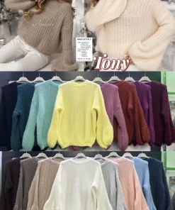 Swetry Damskie WŁOSKA,Size uni,paczka 6szt, mix kolor