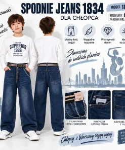 Spodnie JEANSY DZIECIĘCA,size 6-16lat,paczka 12szt,1kolor