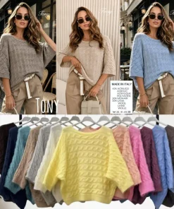 Swetry Koszule Damskie WŁOSKA,Size uni,paczka 6szt, mix kolor
