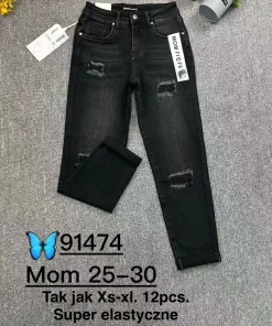Jeansy Damskie,size xs-xl,Paczka 12szt ,1kolor