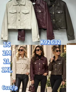 Kurtki skórzane damskie,size s-xl,Paczka 6szt,1kolor