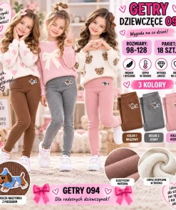 Legginsy DZIECIĘCE, size 98-128,paczka 18szt,mix kolor
