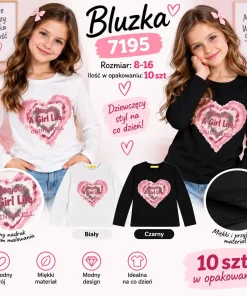 Bluzki DZIECIĘCA,size 8-16lat,Paczka 10szt ,mix kolor