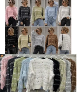 Swetry Damskie,size uni,paczka 12szt,mix kolor