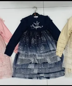 Sukienki DZIECIĘCE,size 2-12lat,Paczka 6szt,1kolor