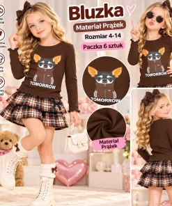 Bluzki DZIECIĘCE,size 4-14lat,Paczka 6szt,1kolor