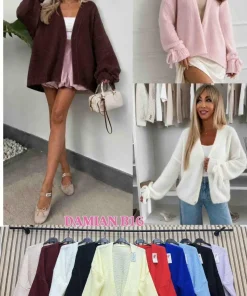Swetry Damskie WŁOSKA,Size uni,paczka 6szt, mix kolor