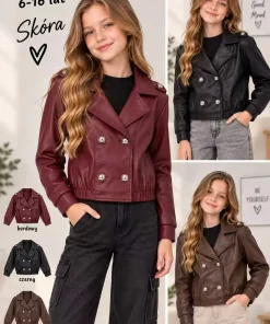 Kurtki Skórzane DZIECIĘCA,size 6-16lat,Paczka 6szt ,1kolor