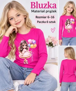 Bluzki DZIECIĘCA,size 6-16lat,Paczka 6szt,1kolor