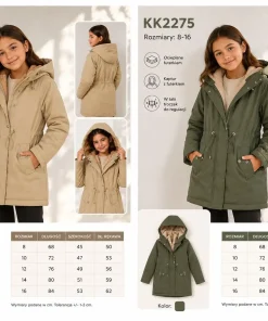 Kurtki DZIECIĘCA,size 8-16lat,Paczka 5szt ,1 kolor