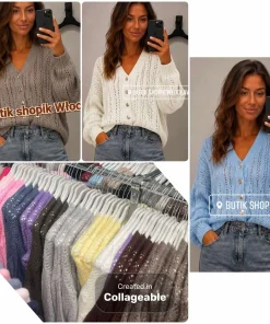 Swetry Damskie WŁOSKA,Size uni,paczka 6szt, mix kolor