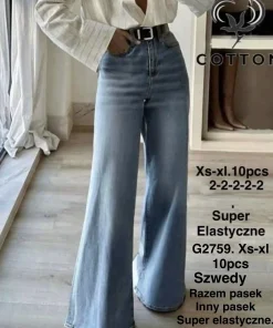 Jeansy Damskie,size xs-xl,Paczka 10szt ,1kolor