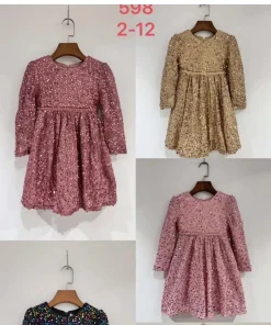 Sukienki DZIECIĘCE,size 2-12lat,Paczka 6szt,1kolor