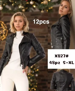 Kurtki skórzane Damskie,size s-xl,Paczka 12szt ,1kolor