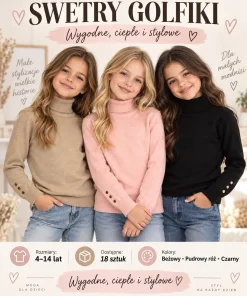 Swetry DZIECIĘCA,size 4-14lat,paczka 18szt,mix kolor
