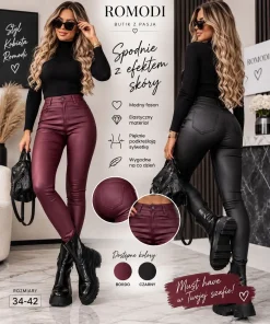 Spodnie skórzane Damskie,size 34-42,Paczka 10szt,1kolor