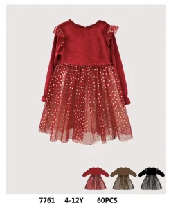 Sukienki DZIECIĘCE,size 4-12lat,Paczka 5szt,1kolor