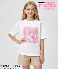 Bluzki DZIECIĘCA,size 8-16lat,paczka 5szt,1kolor