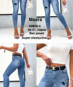 Jeansy Damskie,size 26-31,paczka 12szt,1kolor