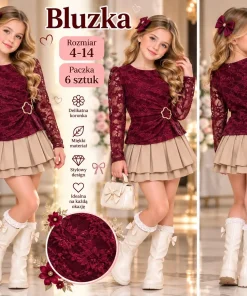 Bluzki DZIECIĘCE,size 4-14lat,Paczka 6szt,1kolor