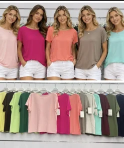 Bluzki Damskie WŁOSKA,Size uni,paczka 6szt, mix kolor