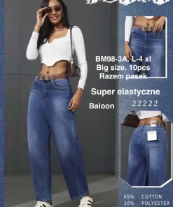 Jeansy Damskie,size l-4xl,Paczka 10szt ,1kolor