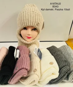 Komplety Czapki damskie,paczka 12szt,mix kolor