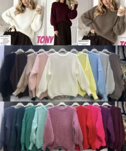 Swetry Koszule Damskie WŁOSKA,Size uni,paczka 6szt, mix kolor