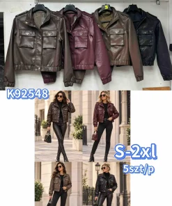 Kurtki skórzane damskie,size s-2xl,Paczka 5szt,1kolor