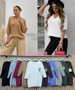 Swetry Damskie WŁOSKA,Size uni,paczka 6szt, mix kolor