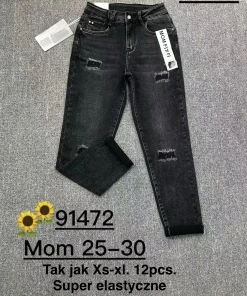 Jeansy Damskie,size 25-30,paczka 12szt,1kolor