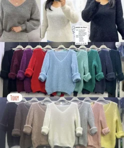 Swetry Damskie WŁOSKA,Size uni,paczka 6szt, mix kolor
