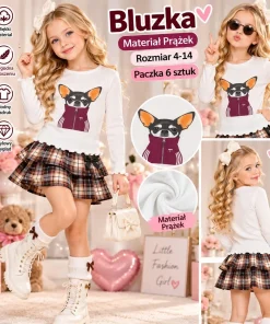 Bluzki DZIECIĘCE,size 4-14lat,Paczka 6szt,1kolor