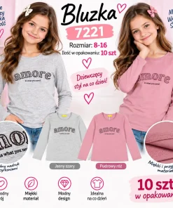 Bluzki DZIECIĘCA,size 8-16lat,Paczka 10szt ,mix kolor