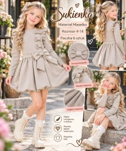 Sukienki DZIECIĘCE,size 4-14lat,Paczka 6szt,1kolor