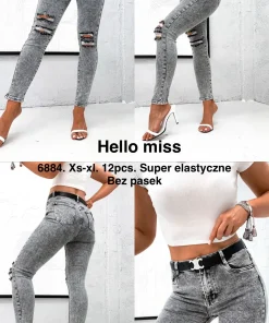 Jeansy Damskie,size xs-xl,paczka 12szt,1kolor