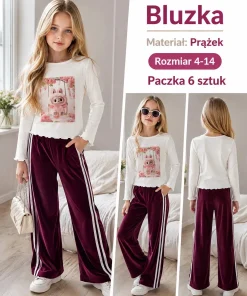 Bluzki DZIECIĘCA,size 4-14lat,Paczka 6szt ,1 kolor