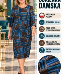 Sukienki damskie,size 46-54,Paczka 5szt,1 kolor