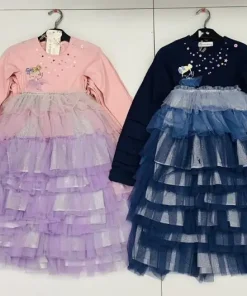 Sukienki DZIECIĘCE,size 2-12lat,Paczka 6szt,1kolor